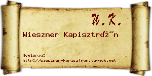Wieszner Kapisztrán névjegykártya